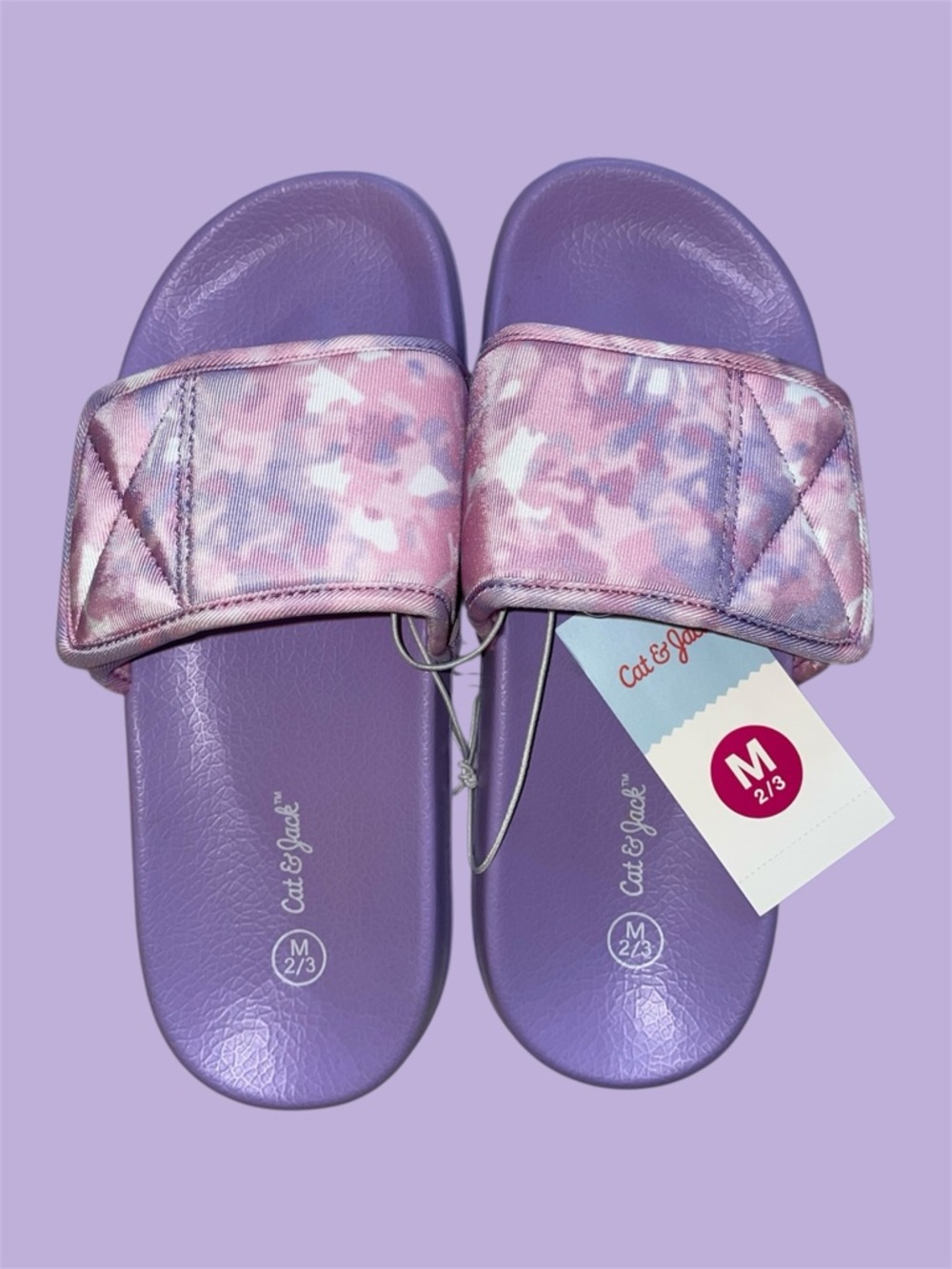 Cat & Jack Purple and Pink Strappy Slide Sandals